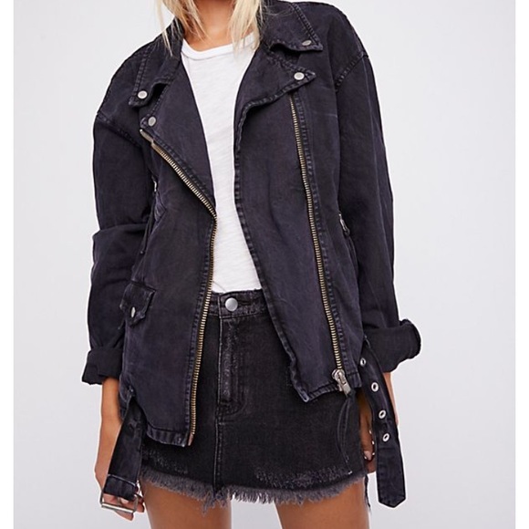 Free People Jackets & Blazers - MAKE AN OFFER! Free People Moto Denim Jacket
